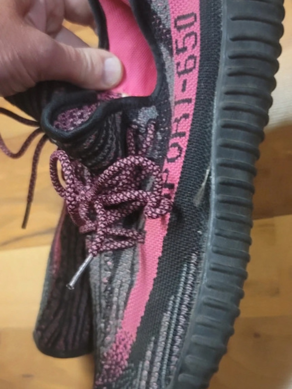 Black and Pink Knit Athletic Sneaker